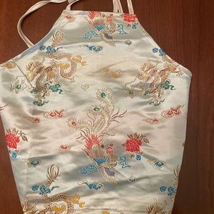 Asian embroidered crop top